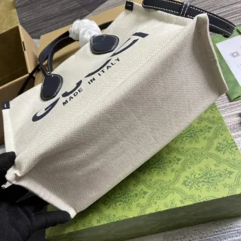 Gucci 772144 Mini Tote Bag With Gucci Print Blue