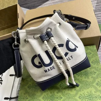 Gucci 777166 Mini Shoulder Bag With Gucci Print Blue
