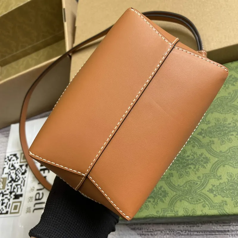 Gucci 777166 Mini Shoulder Bag With Gucci Print Beige