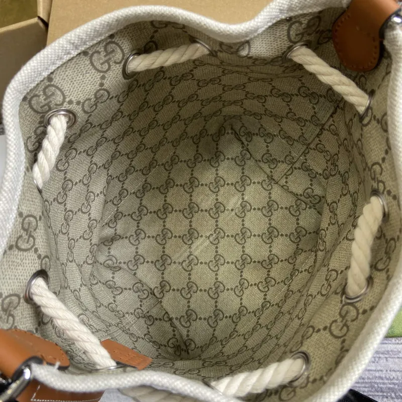 Gucci 777166 Mini Shoulder Bag With Gucci Print Beige