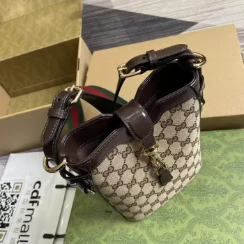 Gucci 782919 Original GG Small Bucket Bag Brown