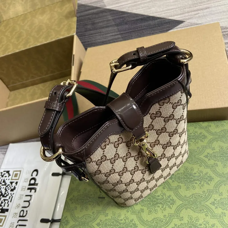 Gucci 782919 Original GG Small Bucket Bag Brown
