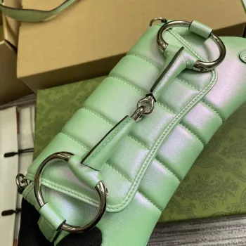 Gucci 764339 Gucci Horsebit Chain Small Shoulder Bag Symphony green