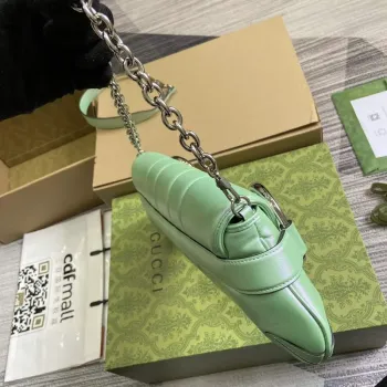 Gucci 764255 Gucci Horsebit Chain Medium Shoulder Bag Symphony green