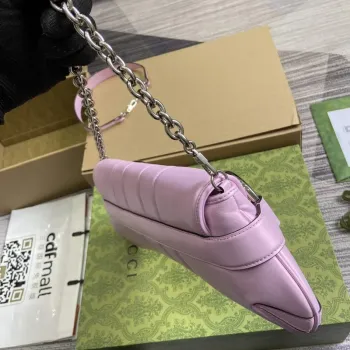 Gucci 764255 Gucci Horsebit Chain Medium Shoulder Bag Symphony powder