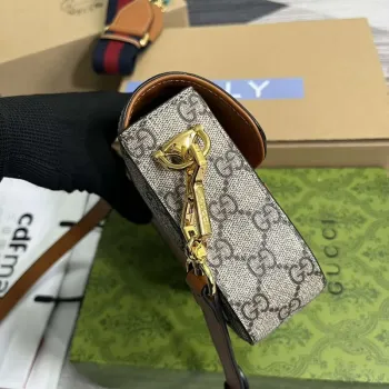 Gucci 658574 Gucci Horsebit 1955 Mini Bag Red Print