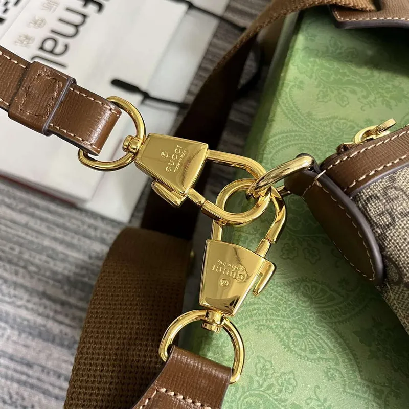 Gucci 726833 Messenger Bag With Interlocking G Brown