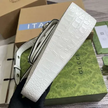 Gucci 764155 Gucci Horsebit 1955 Shoulder Bag white/crocodile pattern