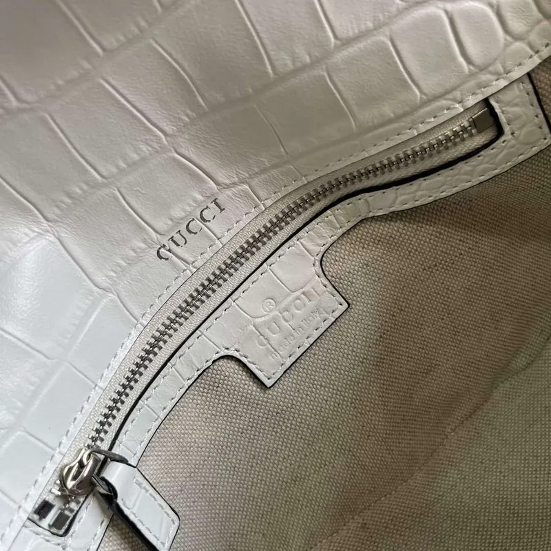 Gucci 764155 Gucci Horsebit 1955 Shoulder Bag white/crocodile pattern