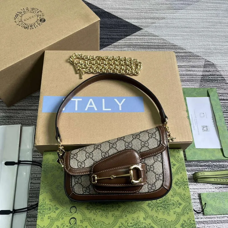 Gucci 774209 Gucci Horsebit 1955 Mini Shoulder Bag Brown