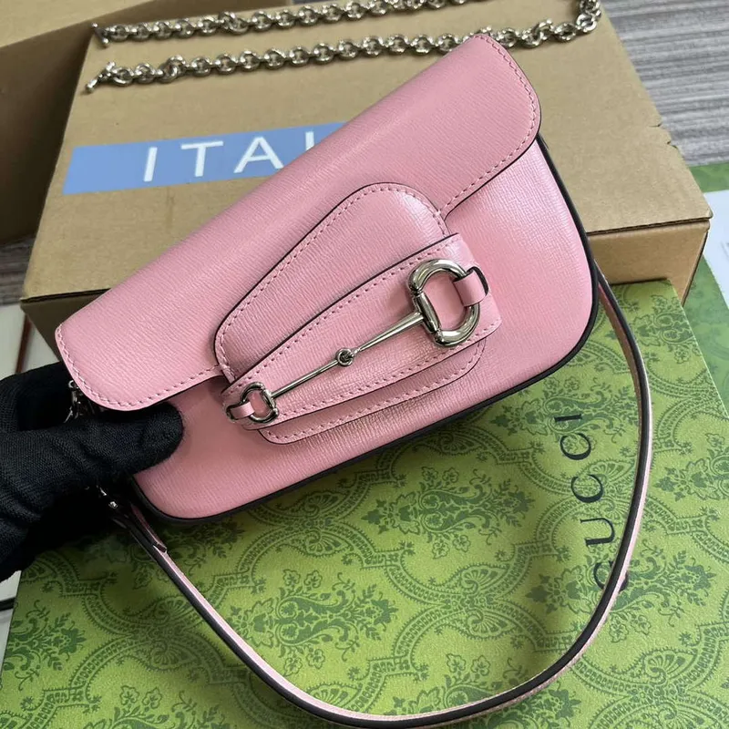 Gucci 774209 Gucci Horsebit 1955 Mini Shoulder Bag Pink