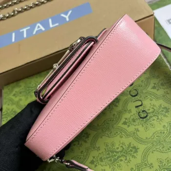 Gucci 774209 Gucci Horsebit 1955 Mini Shoulder Bag Pink