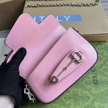 Gucci 774209 Gucci Horsebit 1955 Mini Shoulder Bag Pink