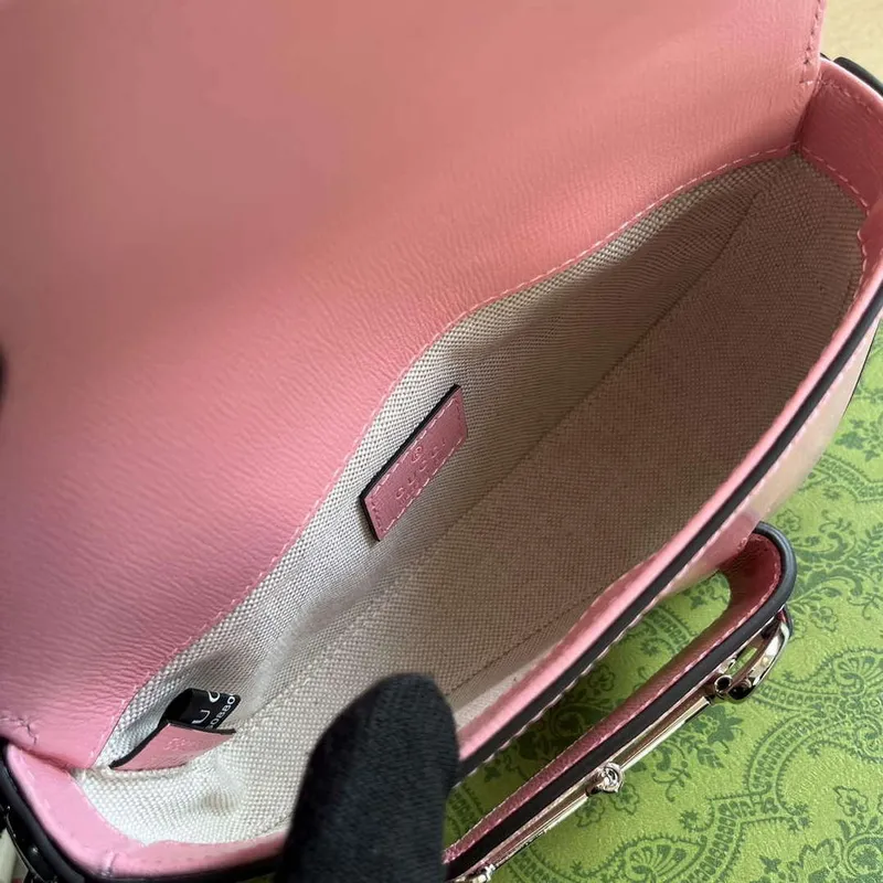 Gucci 774209 Gucci Horsebit 1955 Mini Shoulder Bag Pink