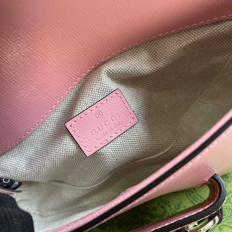Gucci 774209 Gucci Horsebit 1955 Mini Shoulder Bag Pink