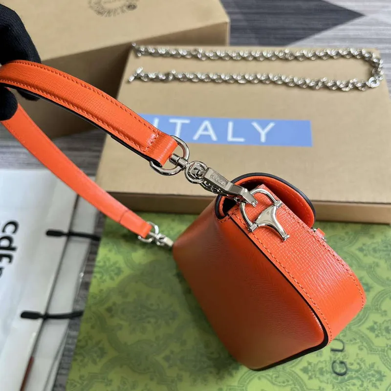 Gucci 774209 Gucci Horsebit 1955 Mini Shoulder Bag Orange