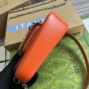 Gucci 774209 Gucci Horsebit 1955 Mini Shoulder Bag Orange
