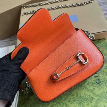 Gucci 774209 Gucci Horsebit 1955 Mini Shoulder Bag Orange