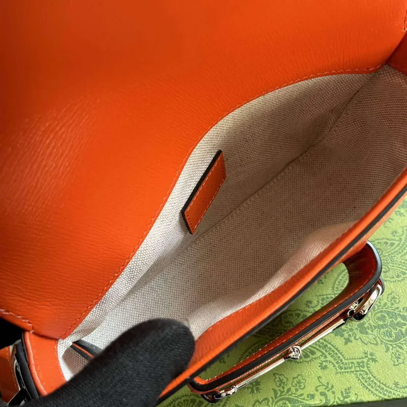 Gucci 774209 Gucci Horsebit 1955 Mini Shoulder Bag Orange