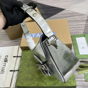 Gucci 764155 Gucci Horsebit 1955 Shoulder Bag Silver