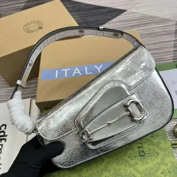 Gucci 764155 Gucci Horsebit 1955 Shoulder Bag Silver