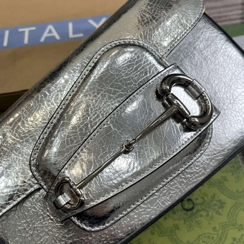Gucci 764155 Gucci Horsebit 1955 Shoulder Bag Silver
