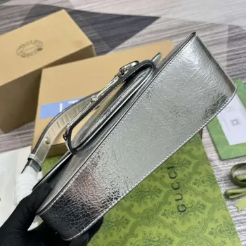 Gucci 764155 Gucci Horsebit 1955 Shoulder Bag Silver