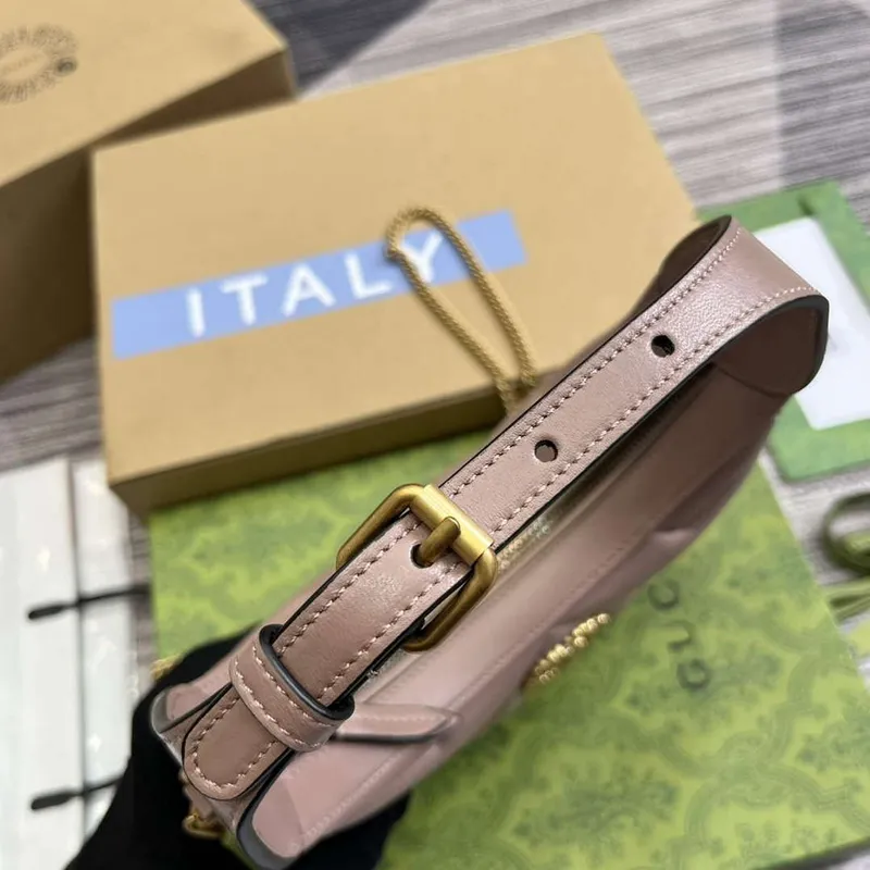 Gucci 770983 GG Marmont Half Moon Shaped Mini Bag Light pink