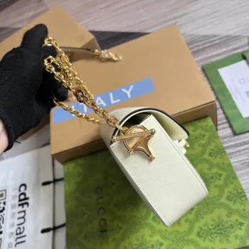 Gucci 735178 Gucci Horsebit 1955 small shoulder bag White