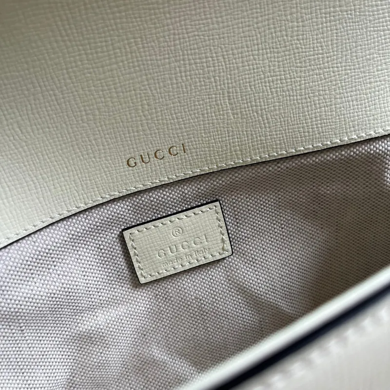 Gucci 735178 Gucci Horsebit 1955 small shoulder bag White