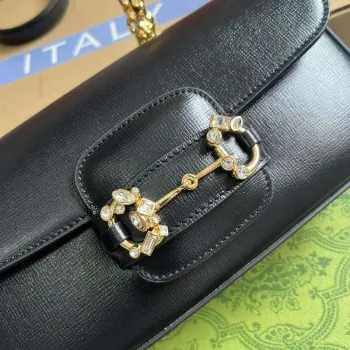 Gucci 735178 Gucci Horsebit 1955 small shoulder bag Black