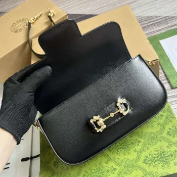 Gucci 735178 Gucci Horsebit 1955 small shoulder bag Black
