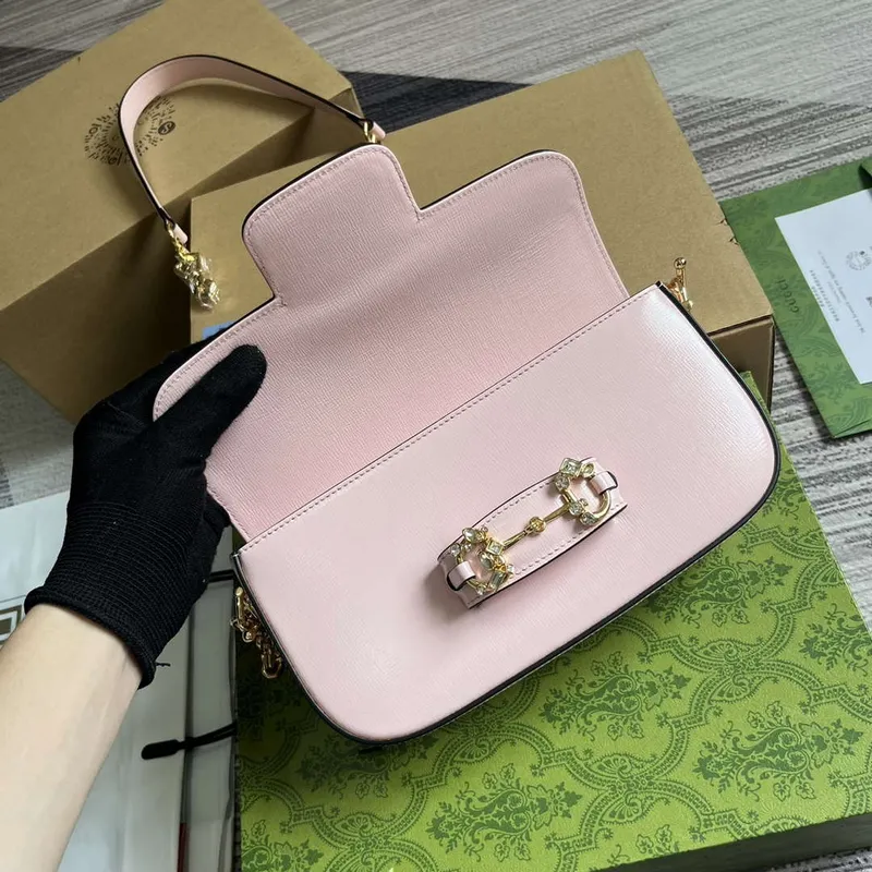 Gucci 735178 Gucci Horsebit 1955 small shoulder bag Pink
