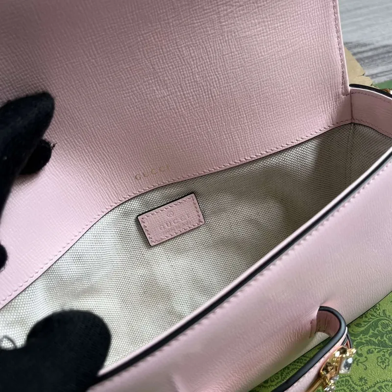 Gucci 735178 Gucci Horsebit 1955 small shoulder bag Pink