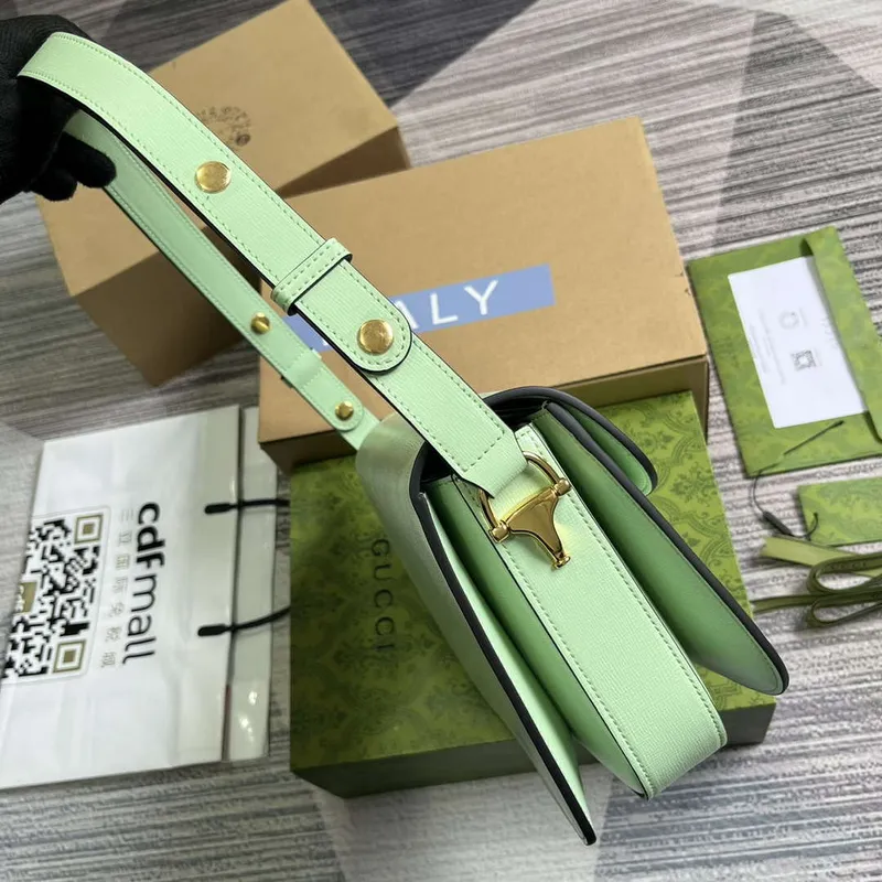 Gucci 602204 Horsebit 1955 shoulder bag Avocado Green