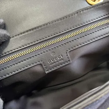 Gucci 443497 GG Marmont Small Shoulder Bag Black Quilted Velvet