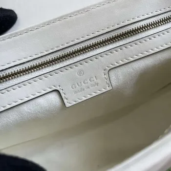 Gucci 443497 GG Marmont Small Shoulder Bag Double G Studs White