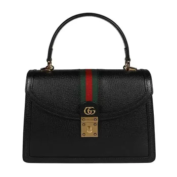 Gucci    651055 Ophidia Small Top Handle Bag With Web Black leather