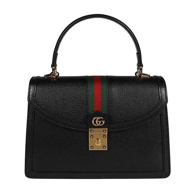 Gucci    651055 Ophidia Small Top Handle Bag With Web Black leather
