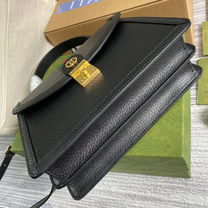 Gucci    651055 Ophidia Small Top Handle Bag With Web Black leather
