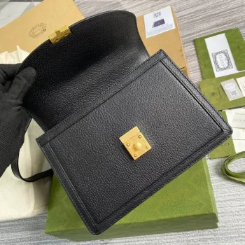 Gucci    651055 Ophidia Small Top Handle Bag With Web Black leather