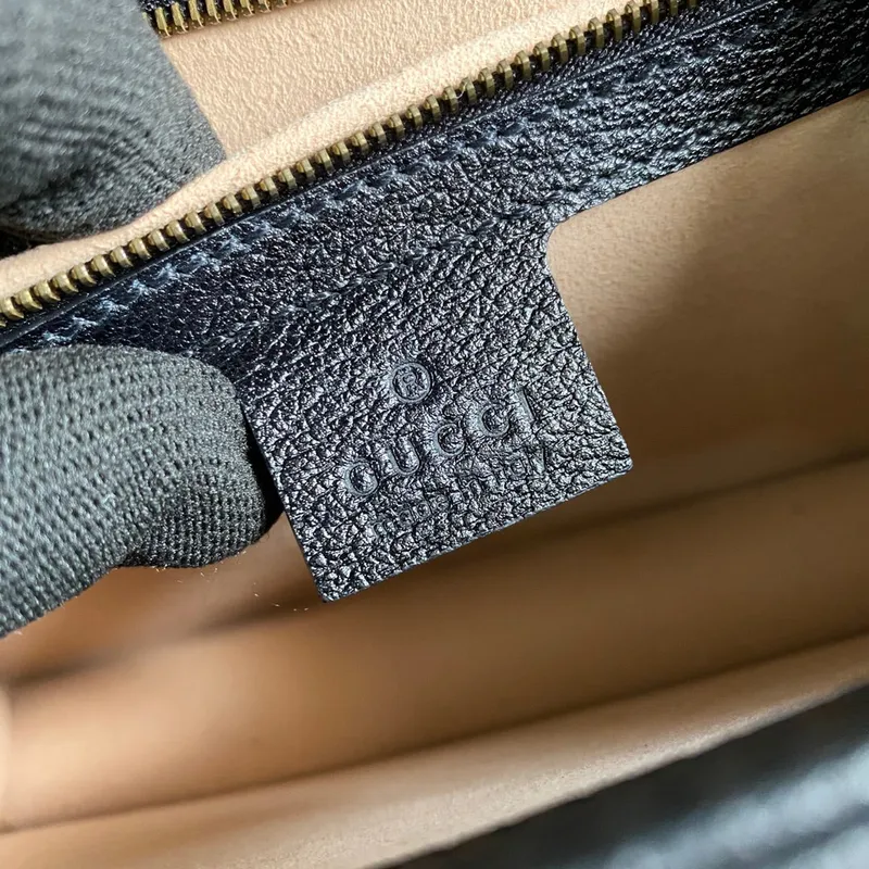 Gucci    651055 Ophidia Small Top Handle Bag With Web Black leather