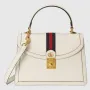 Gucci    651055 Ophidia Small Top Handle Bag With Web White leather