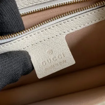 Gucci    651055 Ophidia Small Top Handle Bag With Web White leather
