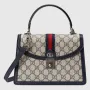 Gucci    651055 Ophidia GG Small Top Handle Bag Beige and Blue
