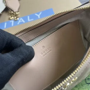 Gucci 735049 Crossbody bags GG matelassé handbag Rose beige leather