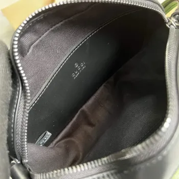 Gucci 634936 GG Marmont Mini Shoulder Bag Black matelassé chevron leather