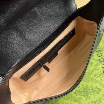 Gucci  767226 Aphrodite Small Shoulder Bag Black soft leather