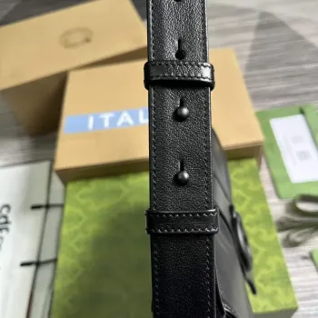 Gucci  767226 Aphrodite Small Shoulder Bag Black soft leather