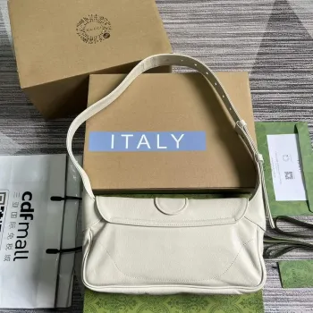 Gucci  767226 Aphrodite Small Shoulder Bag White soft leather